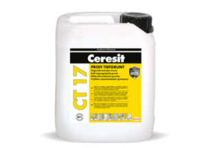 Primer Ceresit CT 17 PROFI, dyptinntrengende, hurtigtørkende. 5l 500kr
